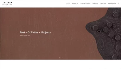 Zetter projects Homepage header